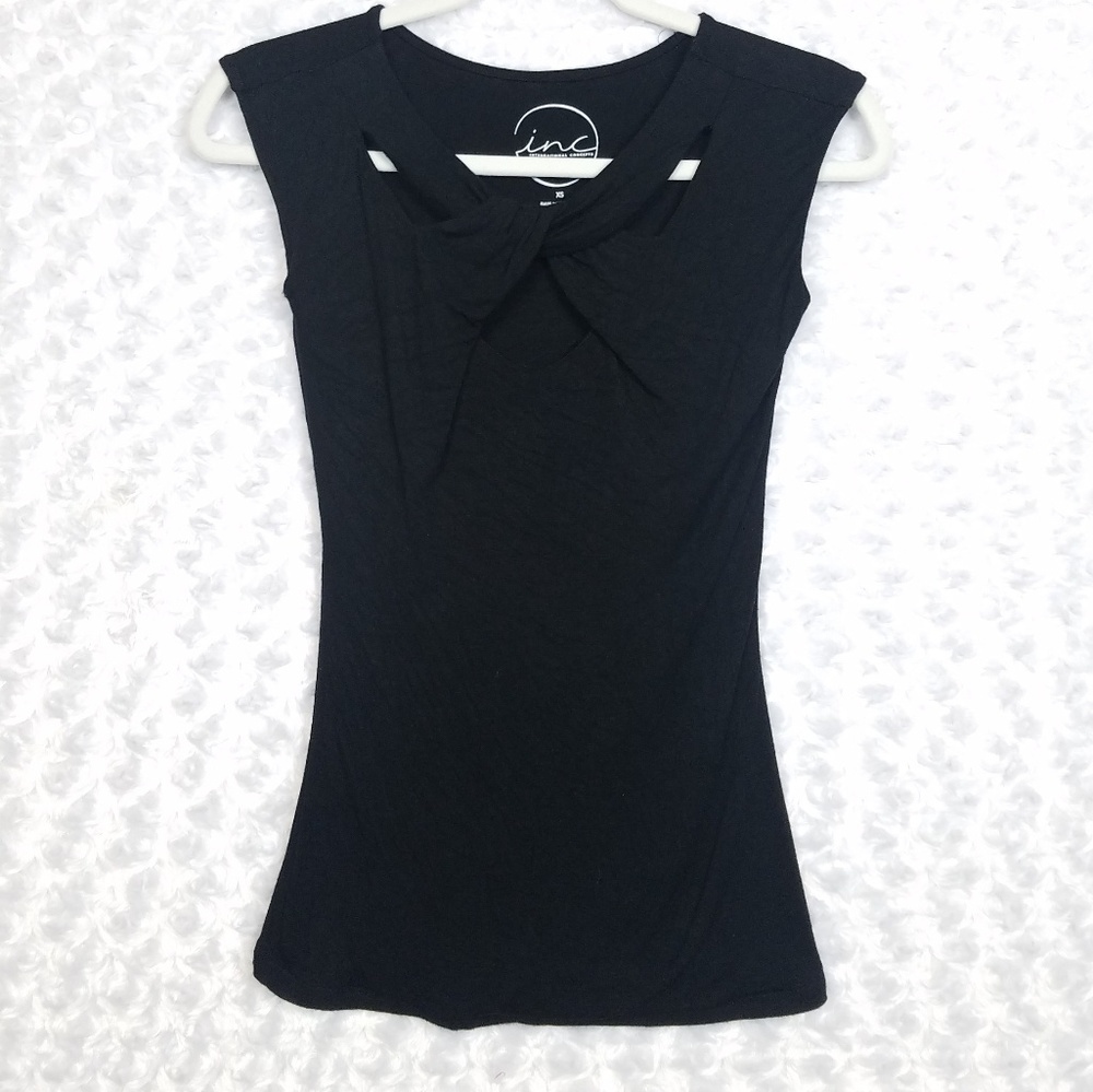 INC Black Cutout Top